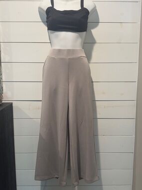 Wide-Leg High-Waist Modal Pants in Grey
